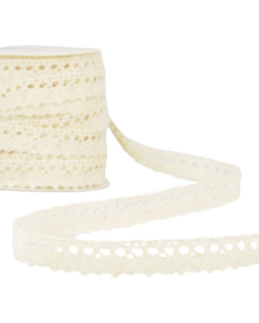 25m spool of 18mm ecru lace