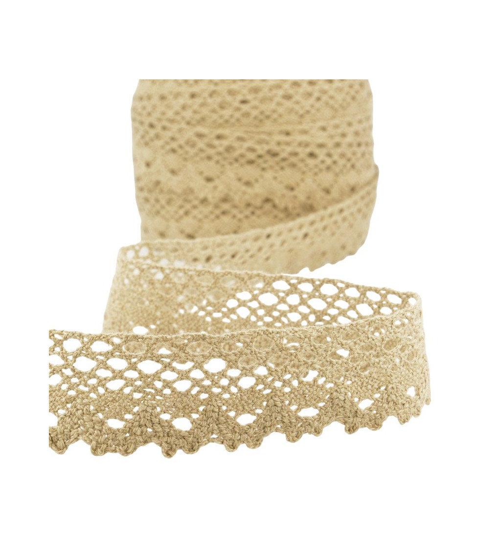 25m Spool of Taupe Lace 28mm