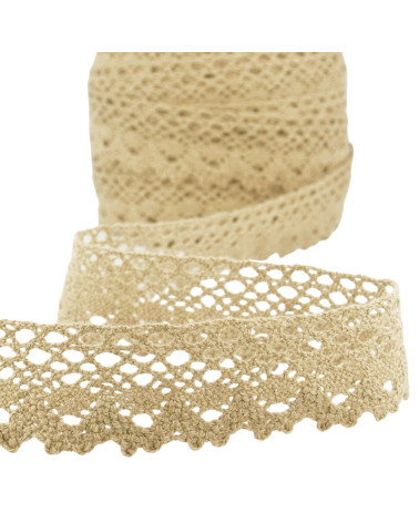 25m Spool of Taupe Lace 28mm