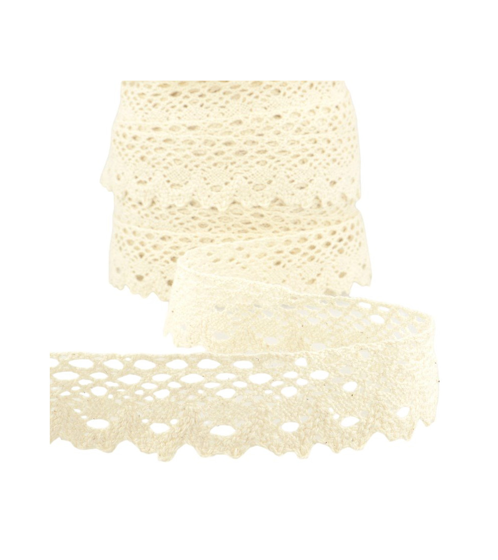 25m Spool Ecru Lace 28mm