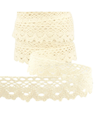 25m Spool Ecru Lace 28mm