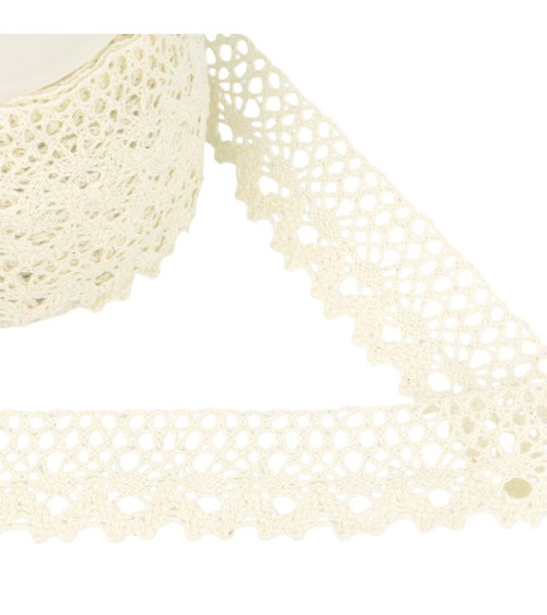 25m Spool Ecru Lace 35mm