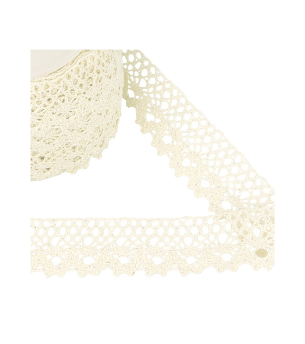 25m Spool Ecru Lace 35mm