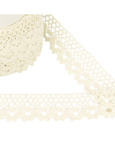 25m Spool Ecru Lace 35mm