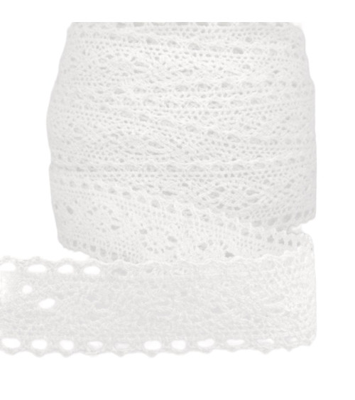 Bobine 25m Dentelle Blanc 30mm