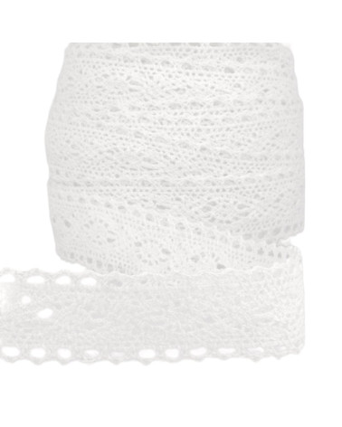 Bobine 25m Dentelle Blanc 30mm