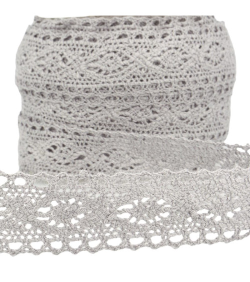 25m Spool of Medium Grey Lace 30mm