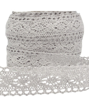 25m Spool of Medium Grey Lace 30mm