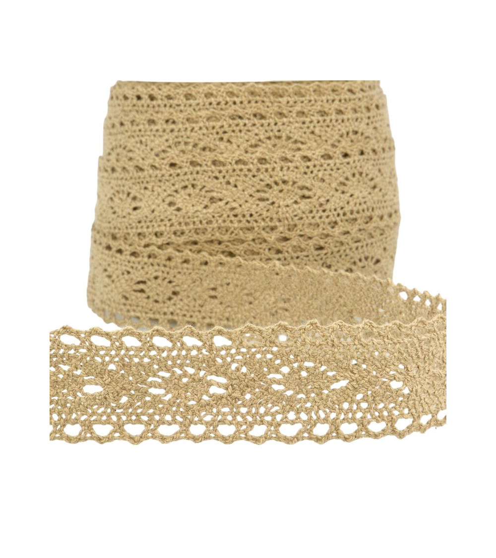 25m bobbin Taupe Lace 30mm