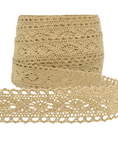 25m bobbin Taupe Lace 30mm