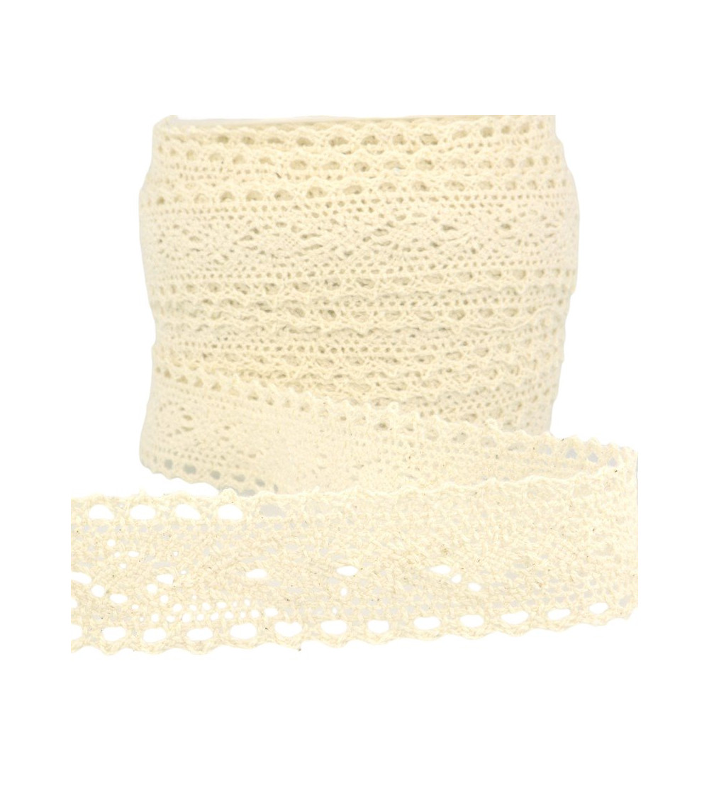 25m Spool Ecru Lace 30mm