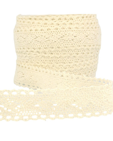 25m Spool Ecru Lace 30mm