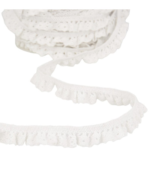 Bobine 20m Dentelle élastique Blanc 15mm