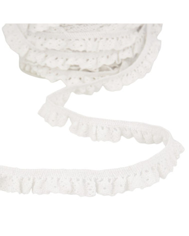 20m spool of elastic lace White 15mm