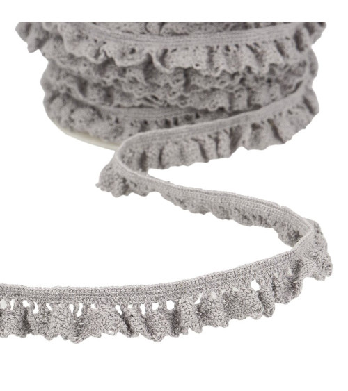 20m Spool Medium Gray Elastic Lace 15mm