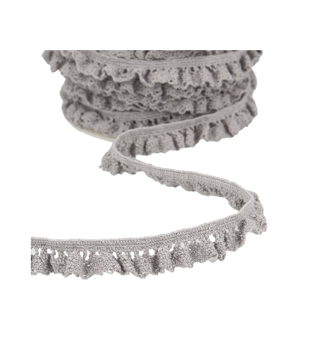 20m Spool Medium Gray Elastic Lace 15mm