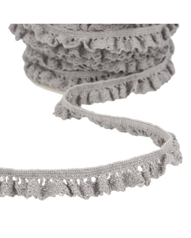 Bobine 20m Dentelle élastique Gris Moyen 15mm