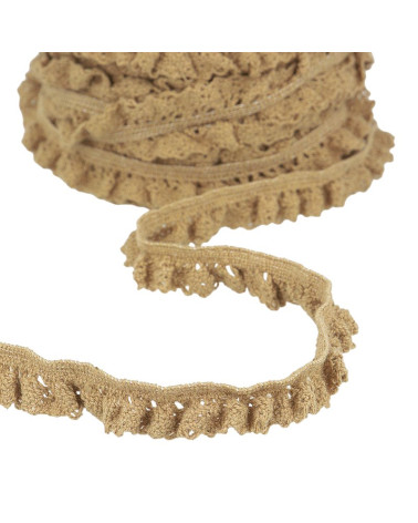 20m spool of elastic lace Taupe 15mm
