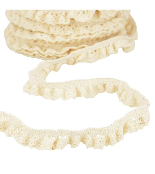 Spool 20m Elastic Lace Ecru 15mm