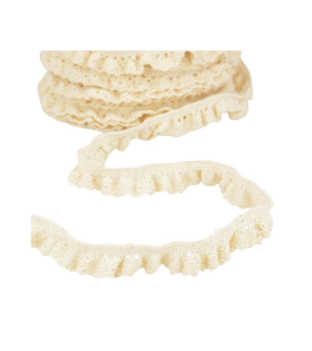 Spool 20m Elastic Lace Ecru 15mm