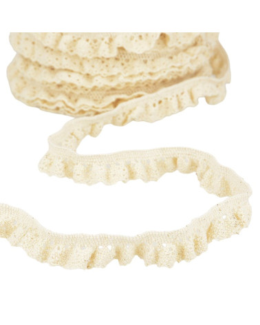 Spool 20m Elastic Lace Ecru 15mm