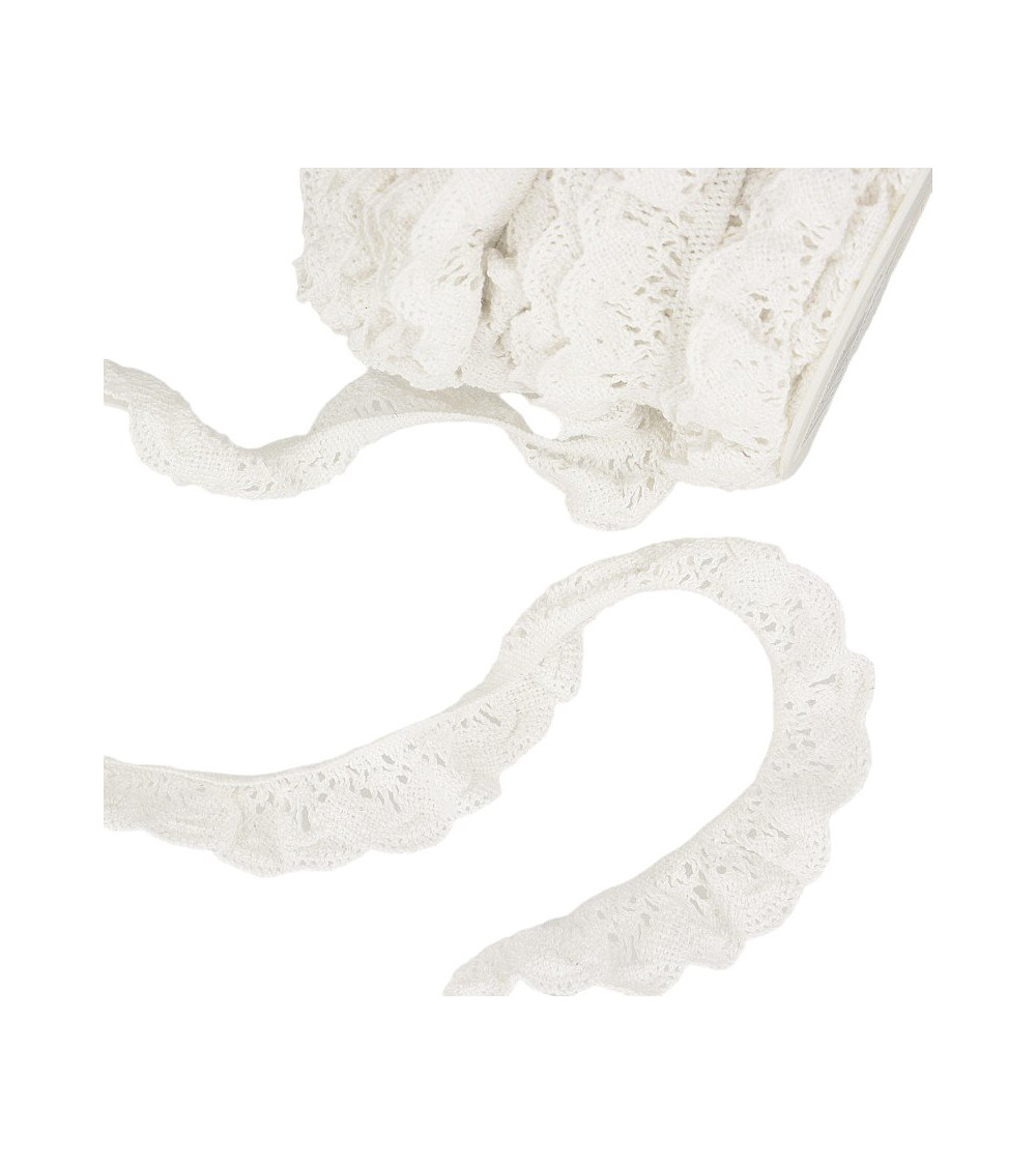 Bobina 20m Encaje Elástico Blanco 22mm