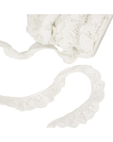 Bobine 20m Dentelle élastique Blanc 22mm