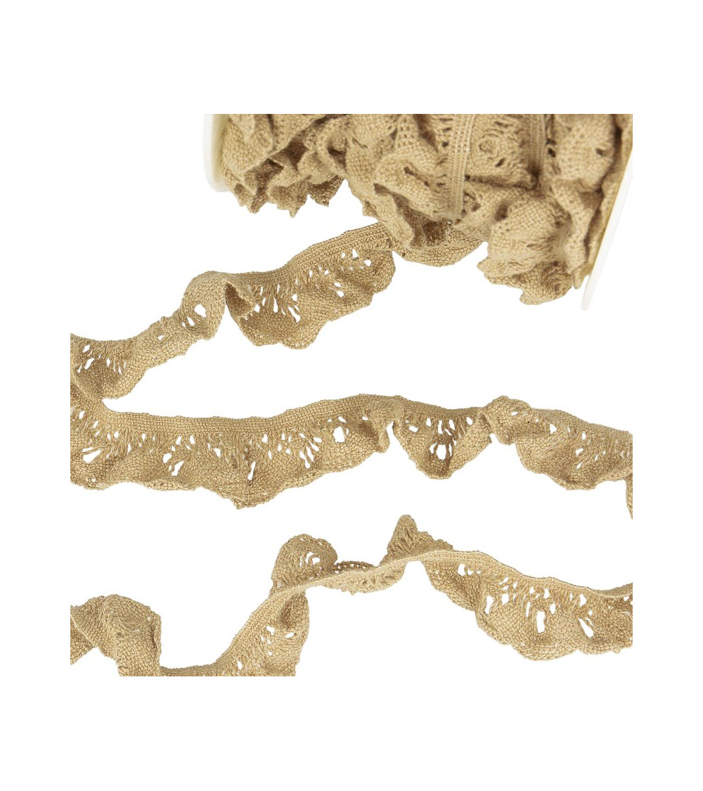 Spule 20 m Taupe elastische Spitze 22 mm