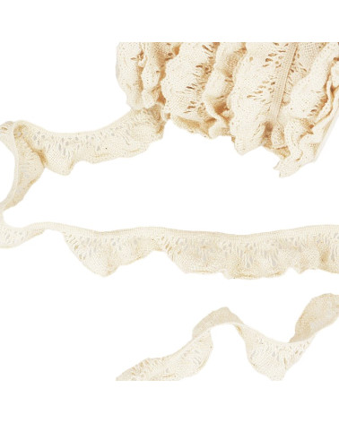 20m spool Elastic lace Ecru 22mm