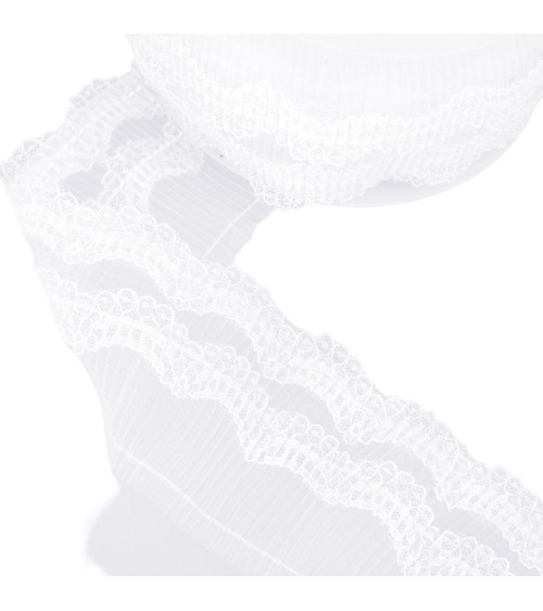 Reel 10m Pleated White 70mm