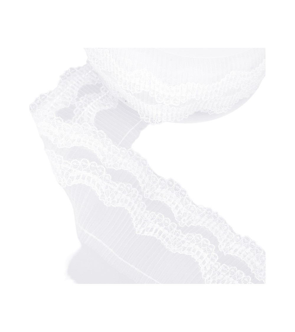 Reel 10m Pleated White 70mm