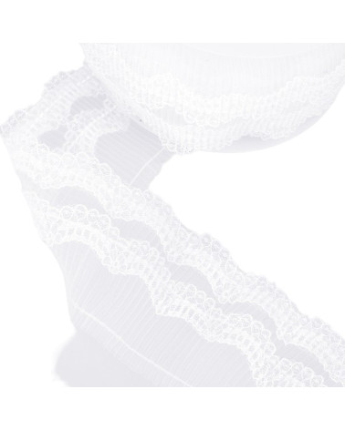 Reel 10m Pleated White 70mm