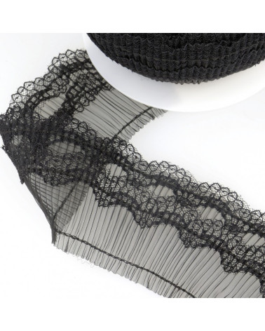 Reel 10m Pleated Black 70mm