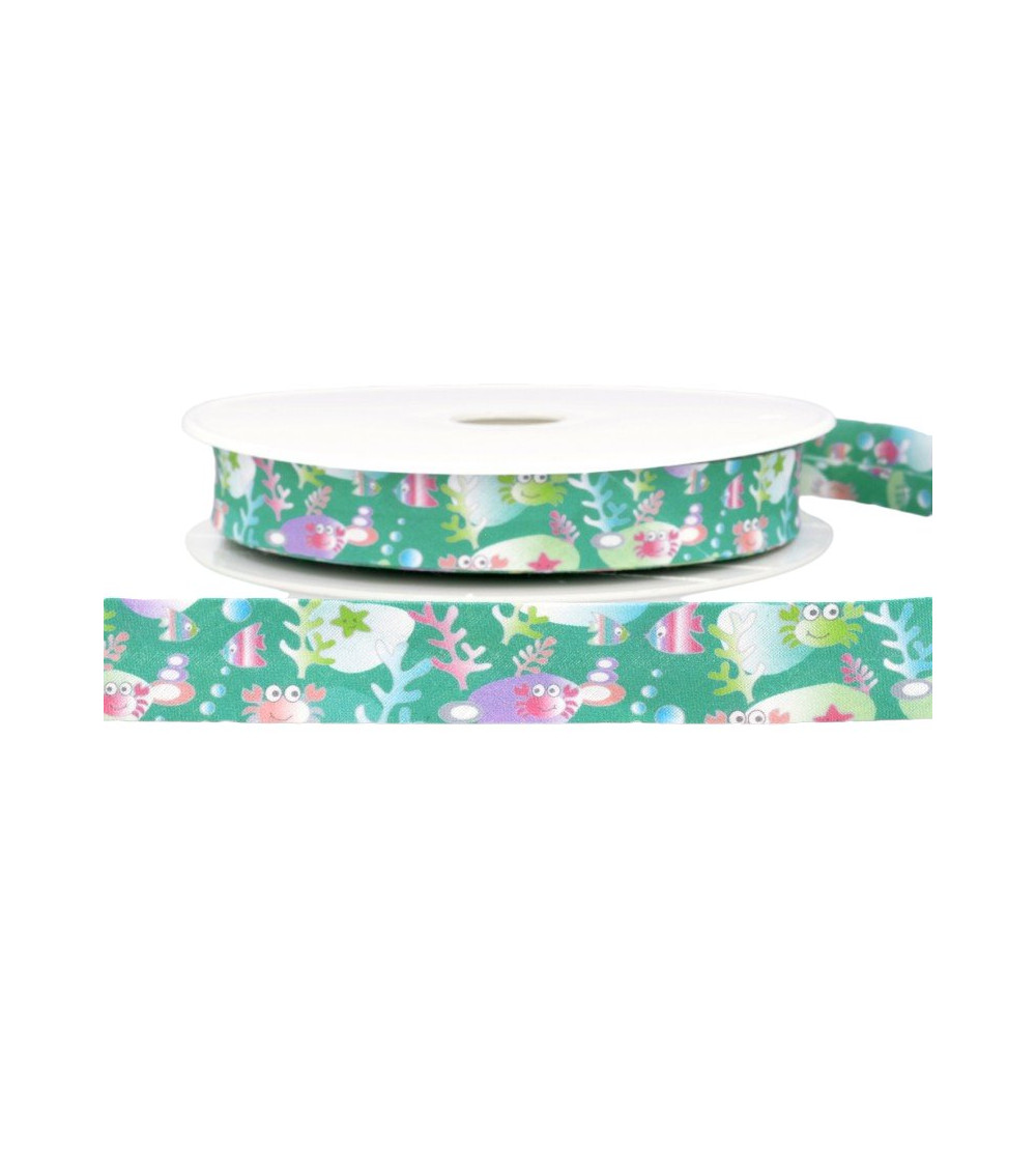 25m Floppy Disk Ocean Printed Bias Nile Green 20mm