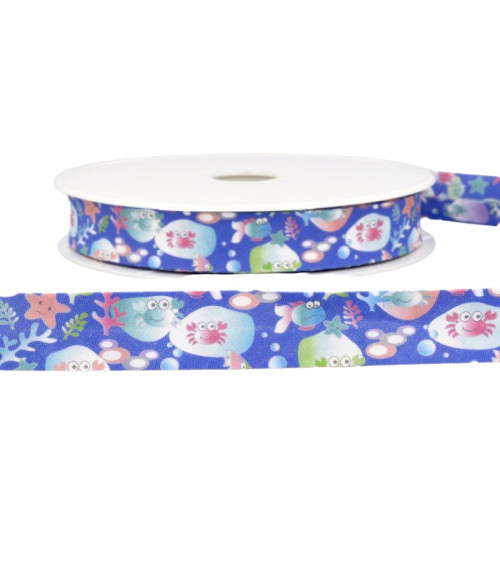 Floppy disk 25m Ocean print bias lavender blue 20mm