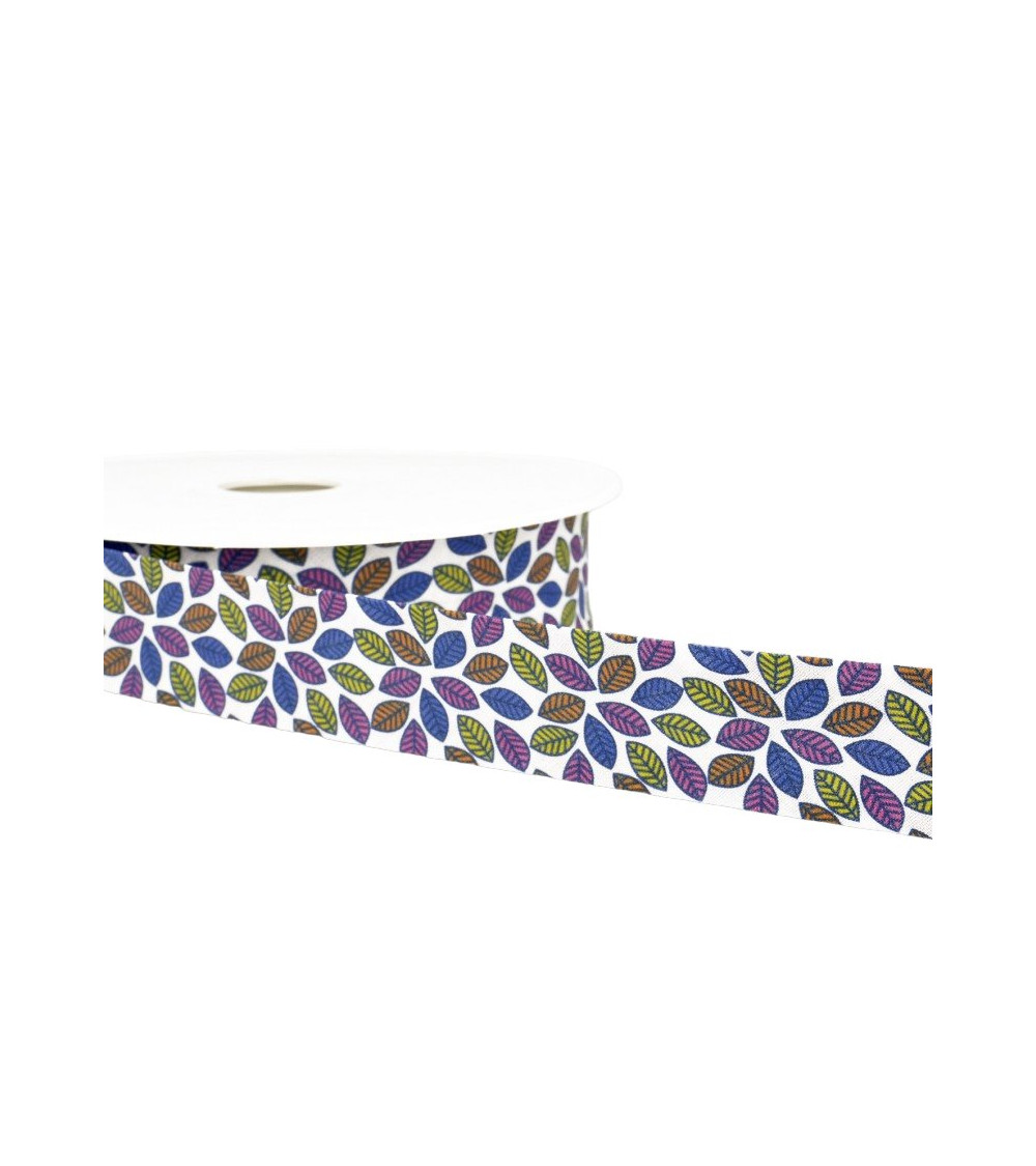 Diskette 25m Bias printed leaves White 27mm