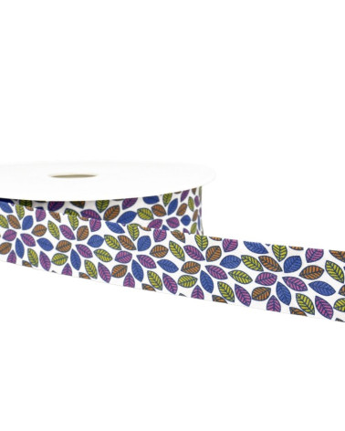 Diskette 25m Bias printed leaves White 27mm