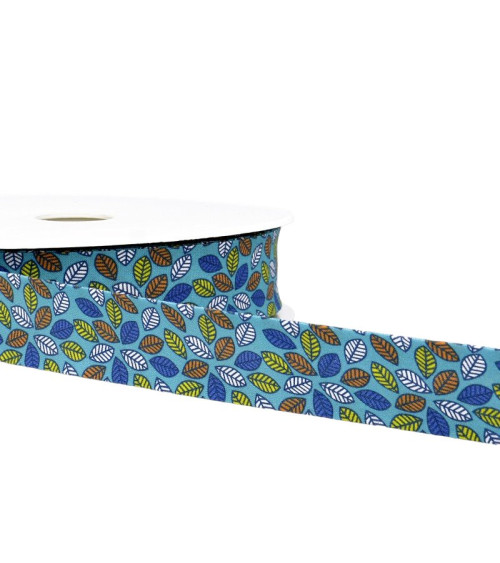 Diskette 25m Leaf-Printed Bias Steel Blue 27mm