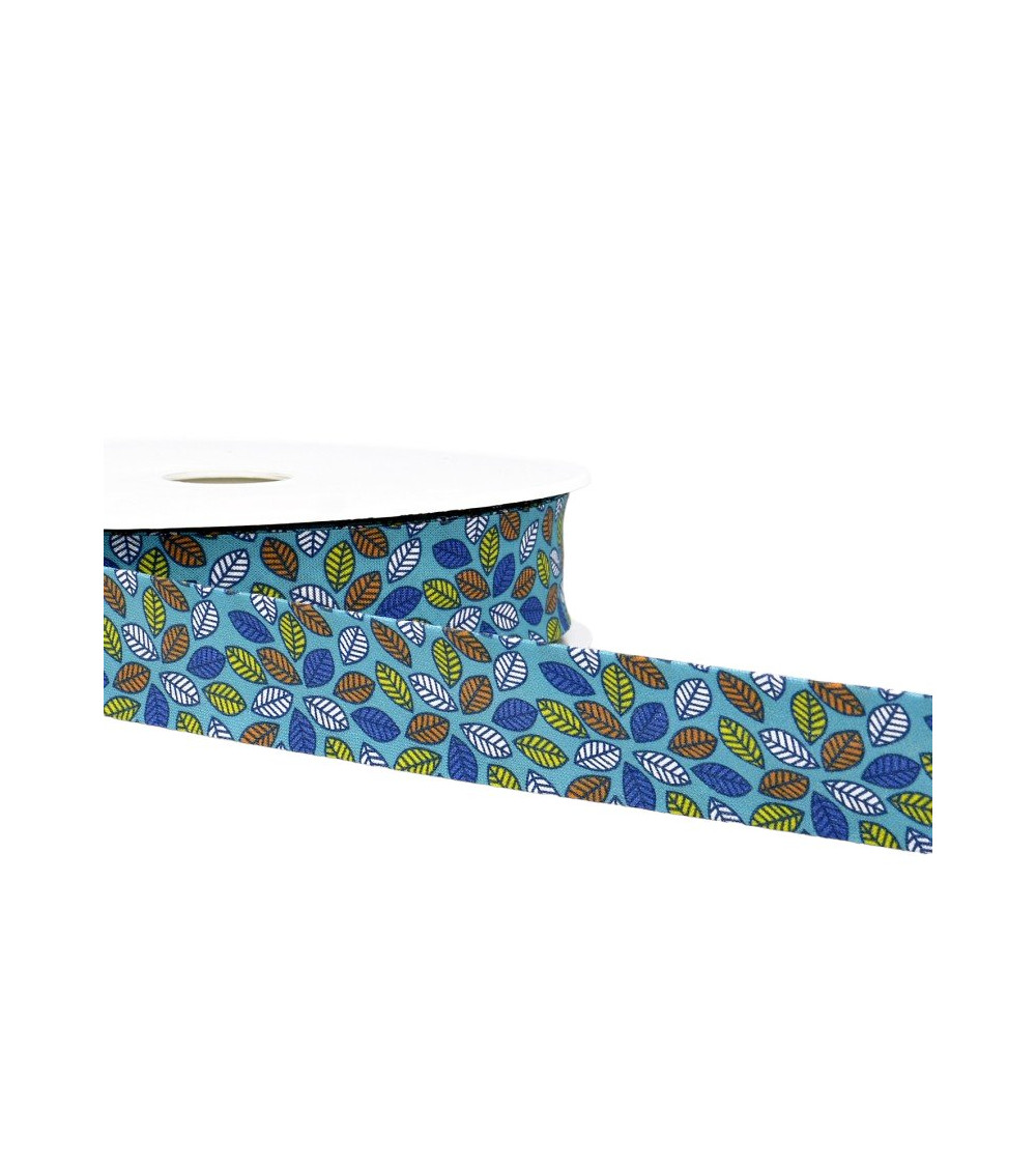 Diskette 25m Leaf-Printed Bias Steel Blue 27mm