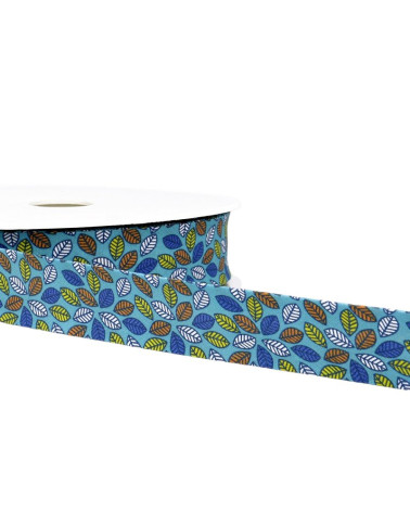 25m Floppy Disk Printed Leaf Bias Steel Blue 27mm