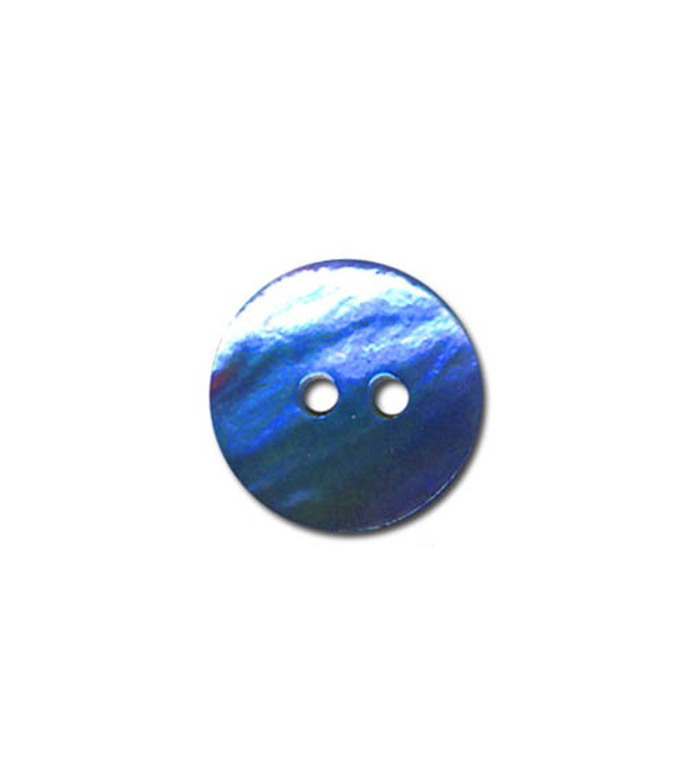 Turquoise colored mother-of-pearl button