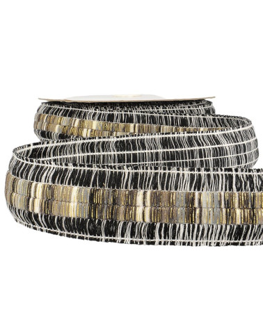 10m reel of double fringe braid Black 40mm