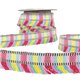 Bobine 15m Galon franges stripes/rayures Multicolore 35mm