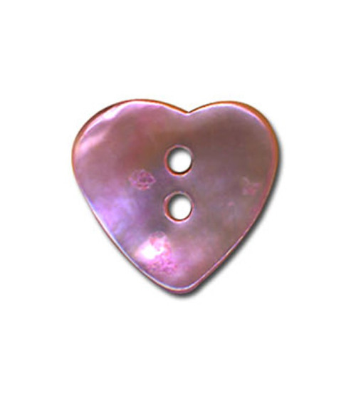 Mother-of-pearl button in the shape of a purple heart