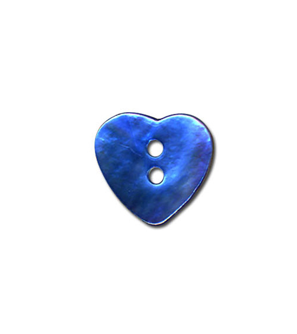 Turquoise Heart Shaped Mother of Pearl Button