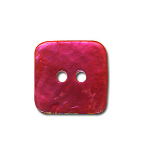 Square mother-of-pearl button in Fuchsia color