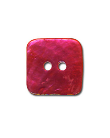 Square mother-of-pearl button in Fuchsia color