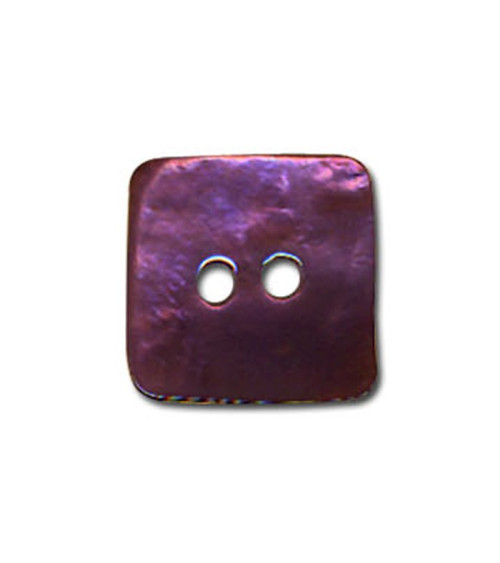 Plum-colored square mother-of-pearl button