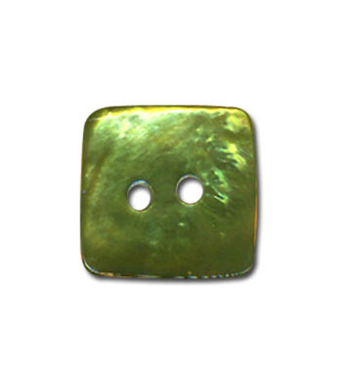 Jade-colored square mother-of-pearl button