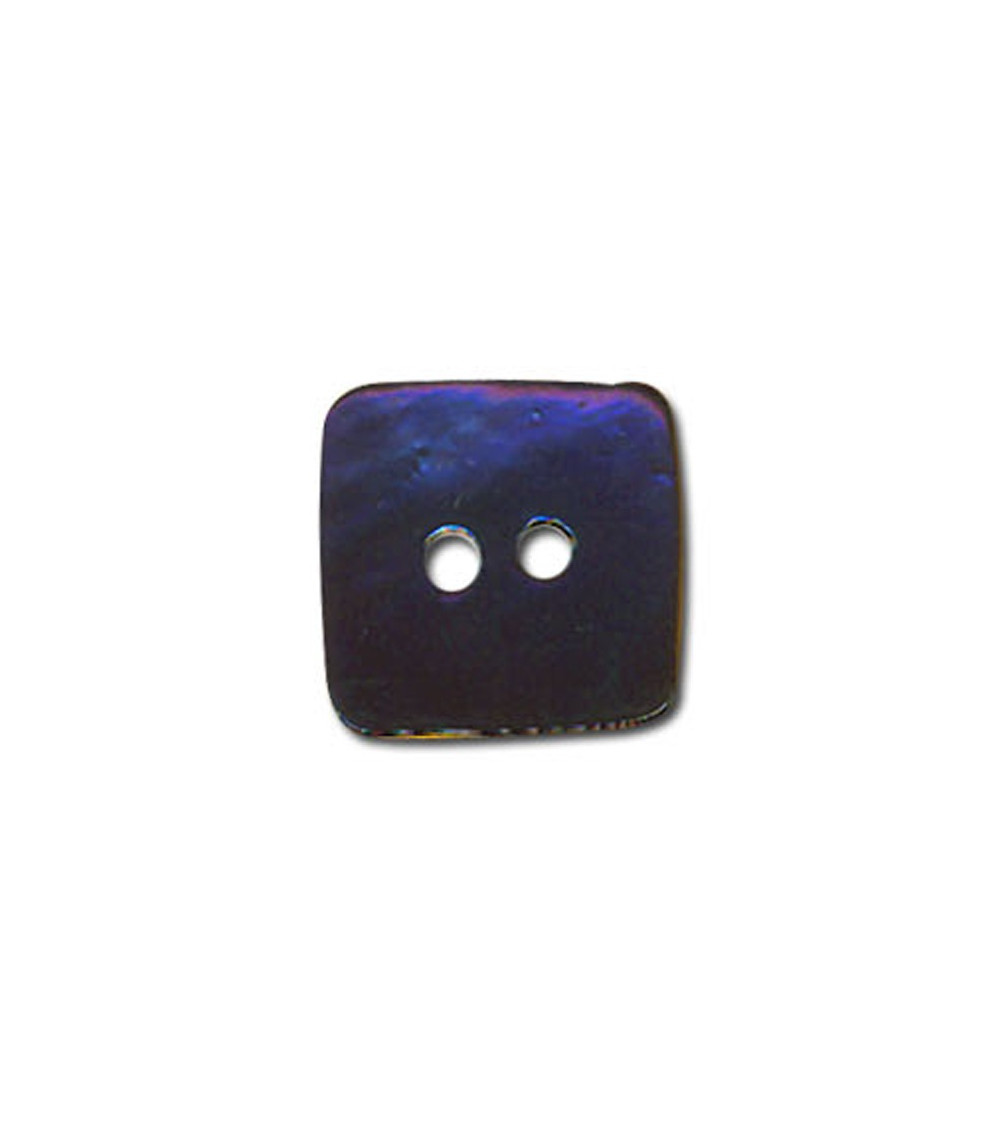 Square button in Navy colored mother-of-pearl